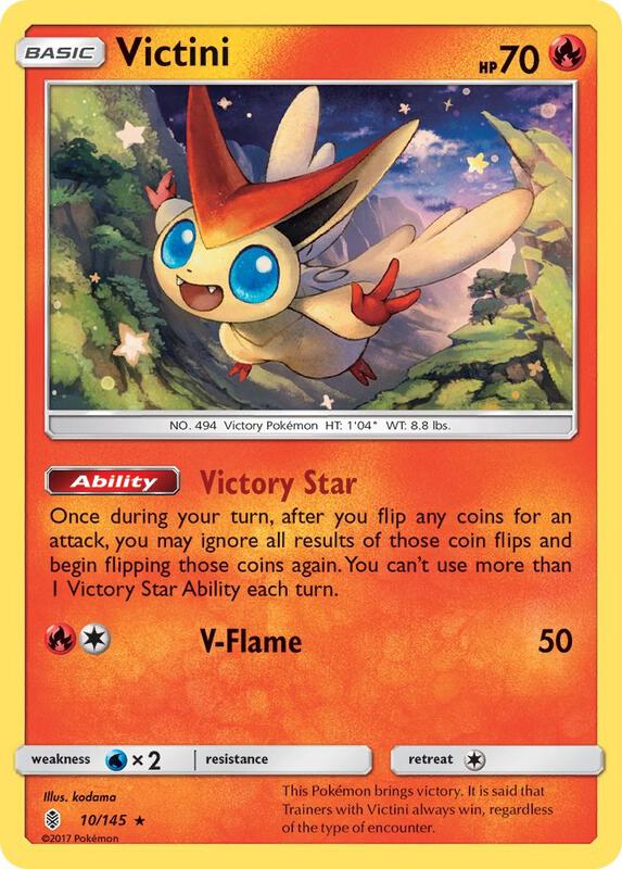 Victini Pokemon card from SM - Guardians Rising