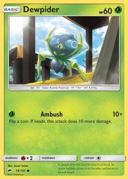 Dewpider Pokemon card from Burning Shadows