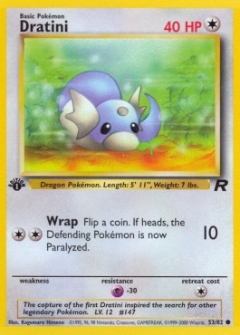 Dratini Pokemon card from Team Rocket