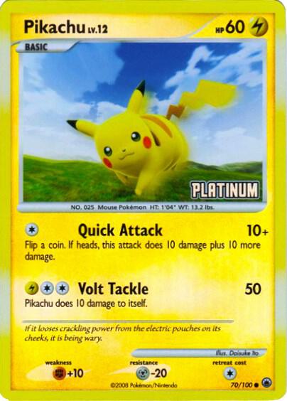 Pikachu Pokemon card from Burger King Promos