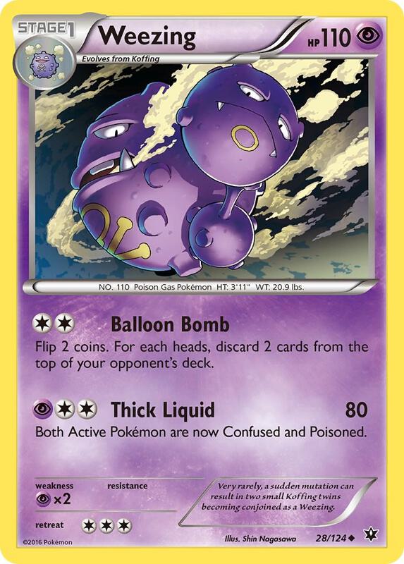 Weezing Pokemon card from XY - Fates Collide
