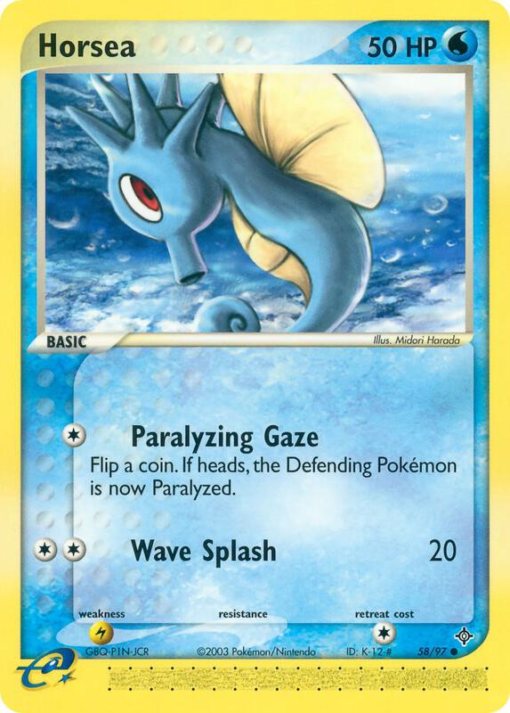 Horsea Pokemon card from Dragon