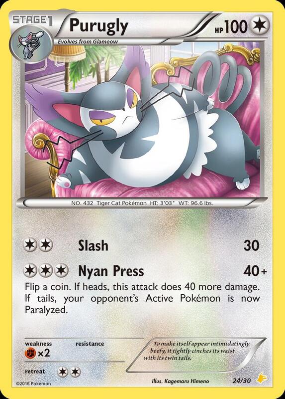 Purugly (24) Pokemon card from XY Trainer Kit: Pikachu Libre & Suicune