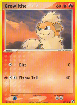 Growlithe Pokemon card from EX FireRed LeafGreen