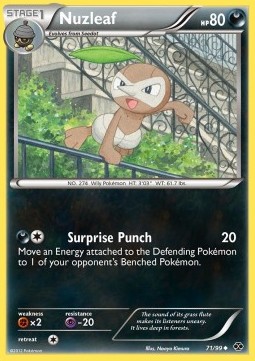 Nuzleaf Pokemon card from Next Destinies