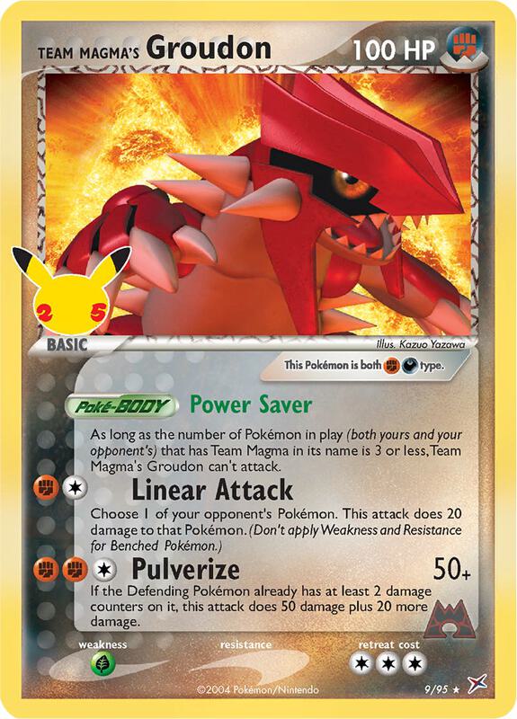 Team Magma's Groudon Pokemon card from Celebrations: Classic Collection