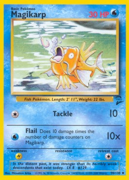 Magikarp Pokemon card from Base Set 2