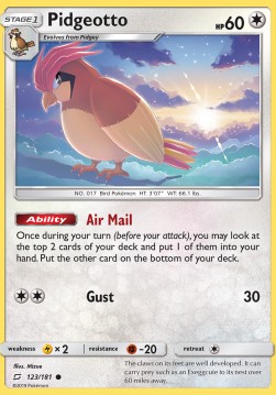 Pidgeotto Pokemon card from Team Up