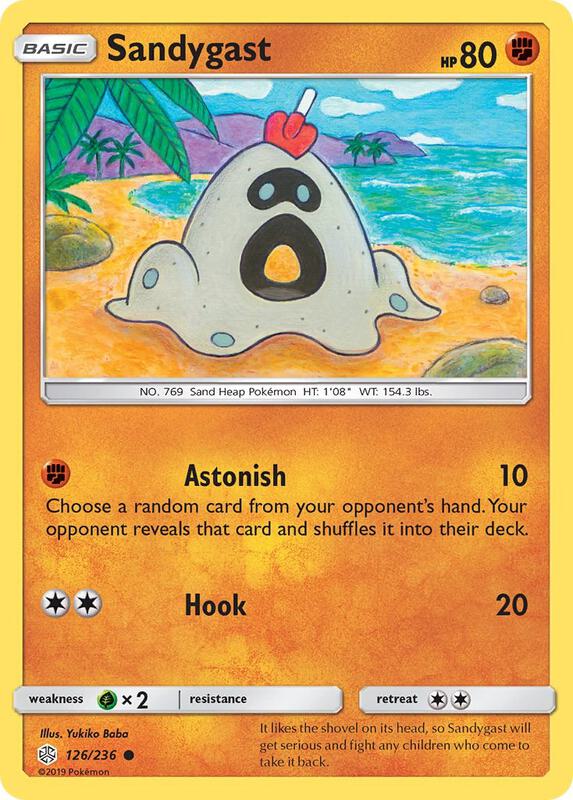 Sandygast Pokemon card from SM - Cosmic Eclipse