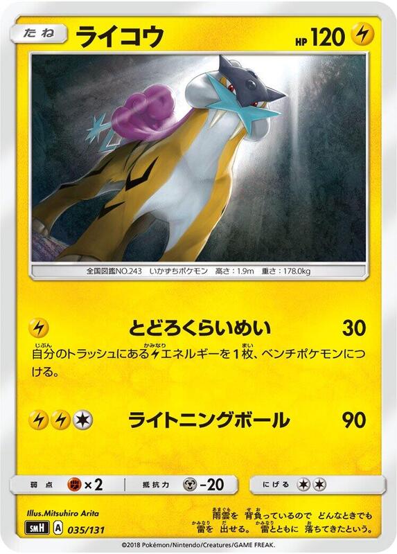 Raikou (Japanese) Pokemon card from smH: GX Starter Decks