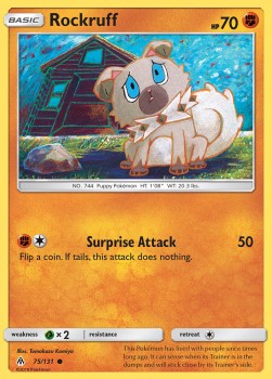 Rockruff Pokemon card from Forbidden Light