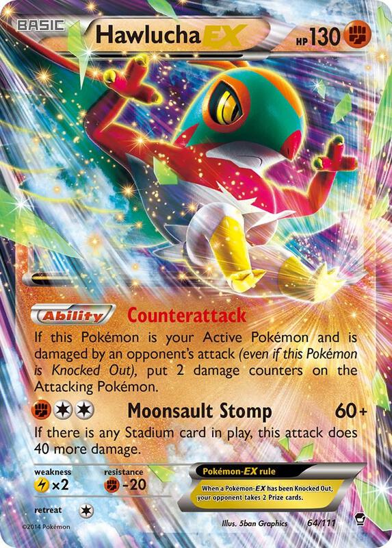 Hawlucha EX Pokemon card from XY - Furious Fists