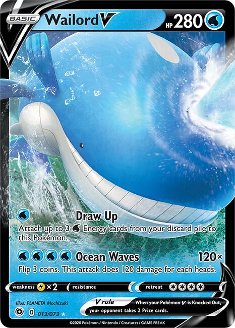 Wailord V Pokemon card from Champion's Path