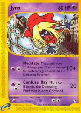 Jynx Pokemon card from Aquapolis
