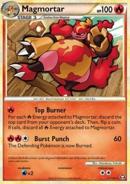 Magmortar Pokemon card from Triumphant