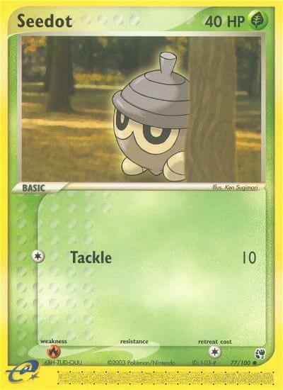 Seedot Pokemon card from Sandstorm