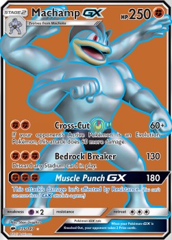 Machamp GX Pokemon card from Burning Shadows