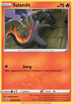 Salandit Pokemon card from Sword Shield