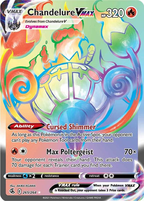 Chandelure VMAX (Secret) Pokemon card from SWSH08: Fusion Strike