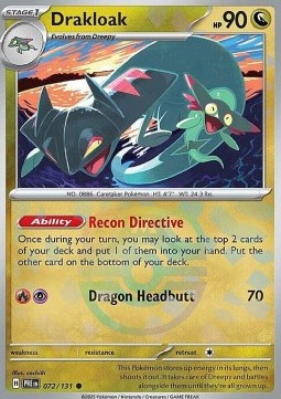 Drakloak Pokemon card from Prismatic Evolutions Additionals