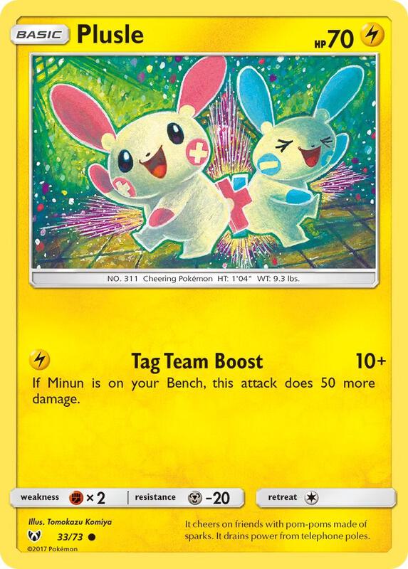 Plusle Pokemon card from Shining Legends