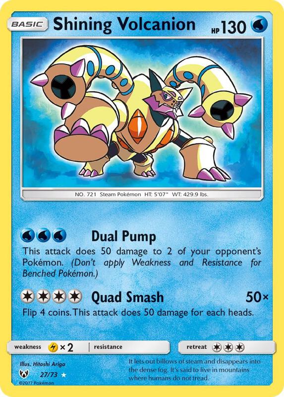 Shining Volcanion Pokemon card from Shining Legends