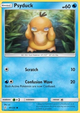 Psyduck Pokemon card from Cosmic Eclipse