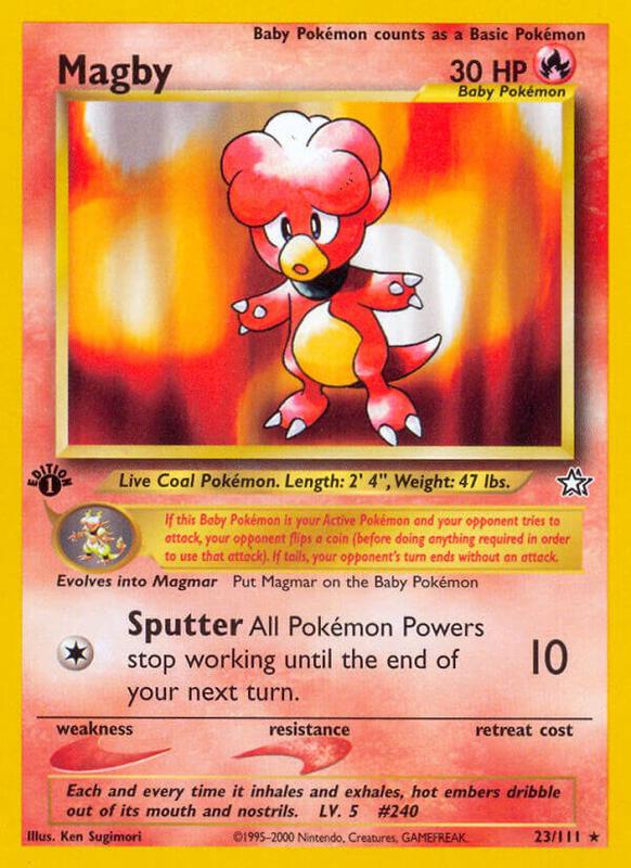 Magby Pokemon card from Neo Genesis