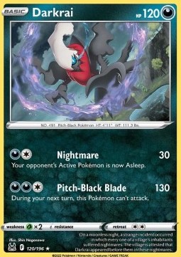 Darkrai Pokemon card from Lost Origin