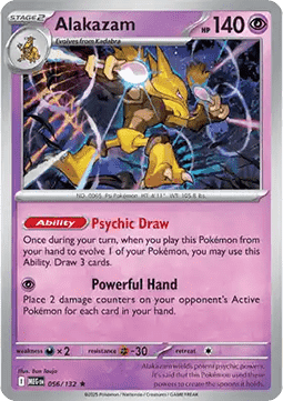 Alakazam Pokemon card from Mega Evolution