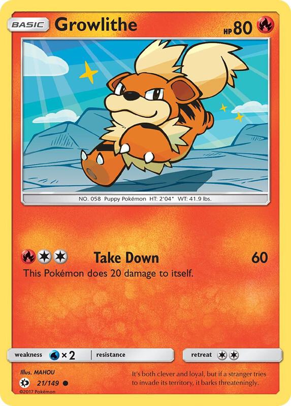 Growlithe Pokemon card from SM Base Set