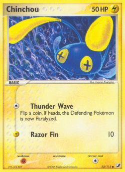 Chinchou Pokemon card from EX Unseen Forces