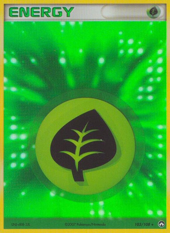 Grass Energy Pokemon card from Power Keepers