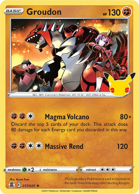 Groudon Pokemon card from Celebrations