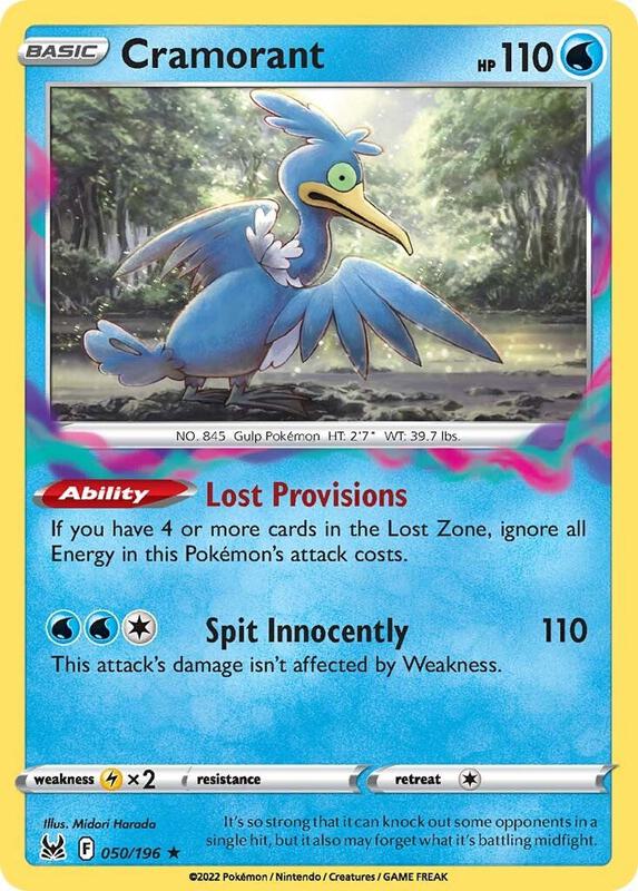 Cramorant Pokemon card from SWSH11: Lost Origin