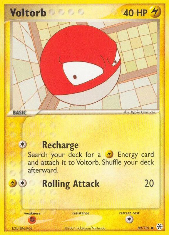 Voltorb Pokemon card from Hidden Legends