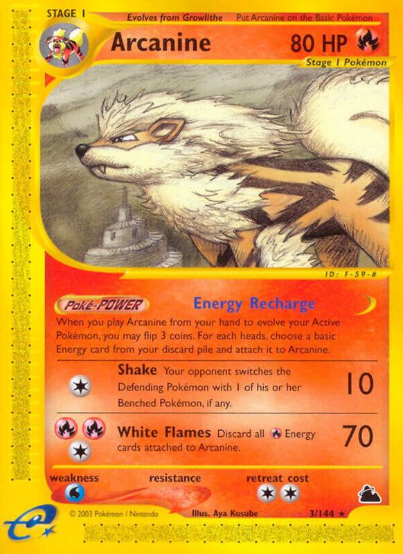 Arcanine (3) Pokemon card from Skyridge