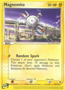 Magnemite Pokemon card from EX Dragon