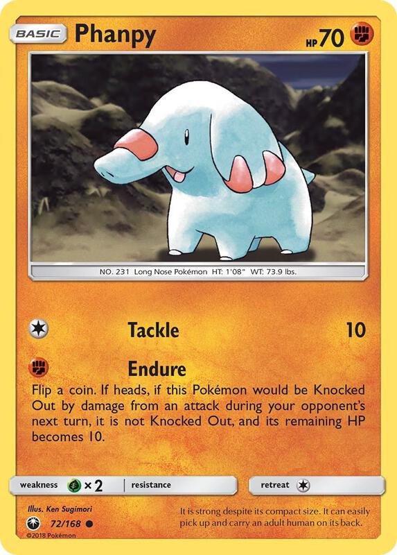 Phanpy Pokemon card from SM - Celestial Storm