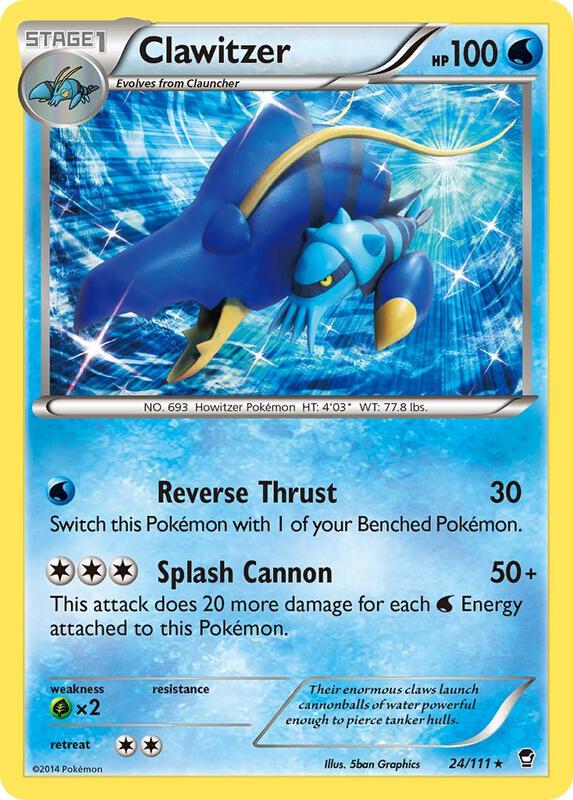 Clawitzer Pokemon card from XY - Furious Fists