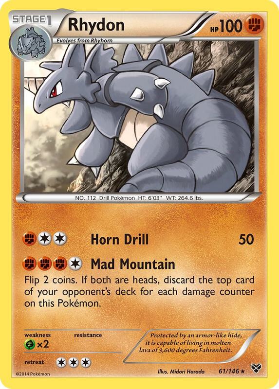 Rhydon Pokemon card from XY Base Set