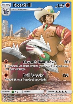 Excadrill Pokemon card from Cosmic Eclipse