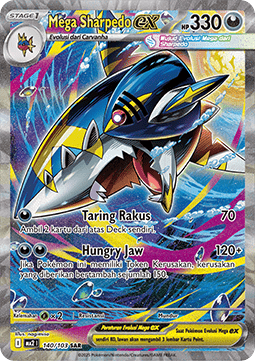 Mega Sharpedo ex Pokemon card from Indigo Flame
